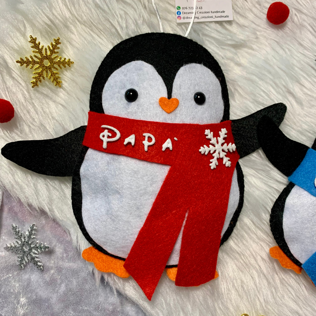 Pinguini in pannolenci personalizzabili