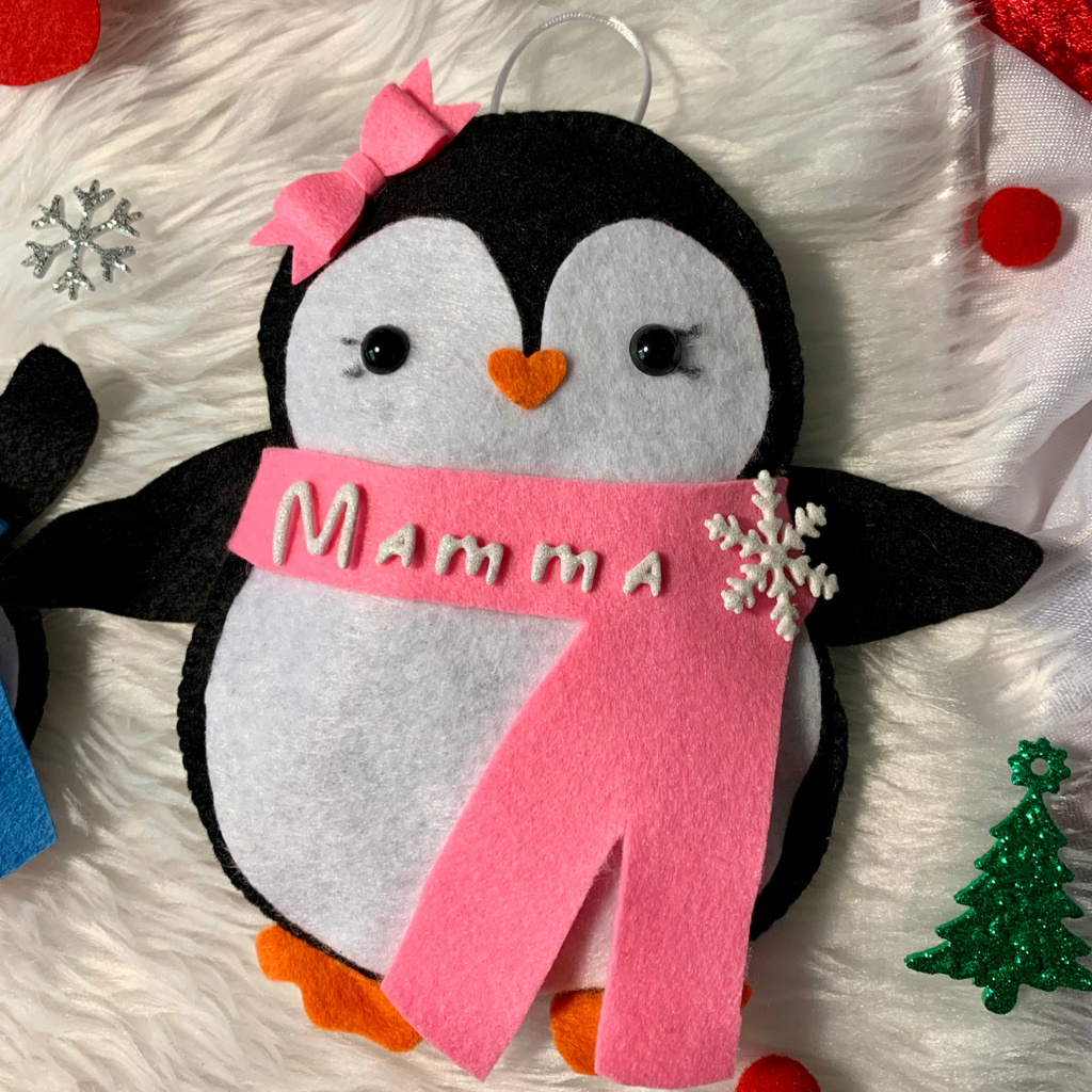 Pinguini in pannolenci personalizzabili