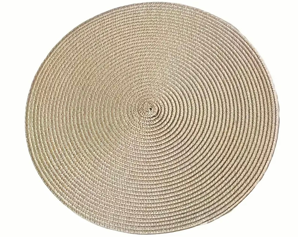 Tovaglietta sottopiatto tonda in paglia con nome multicolor