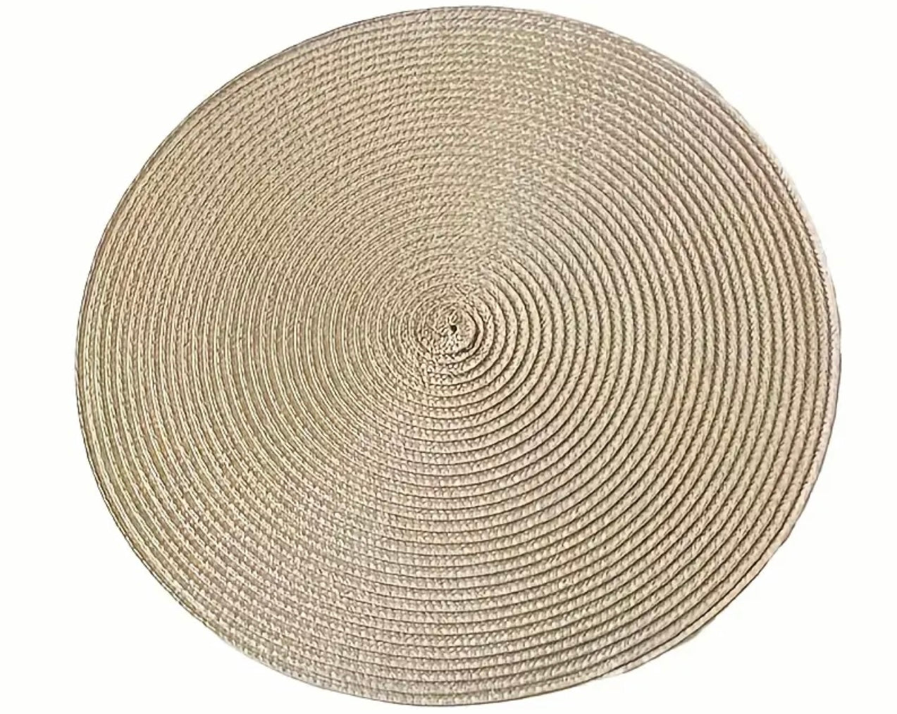 Tovaglietta sottopiatto tonda in paglia con nome multicolor