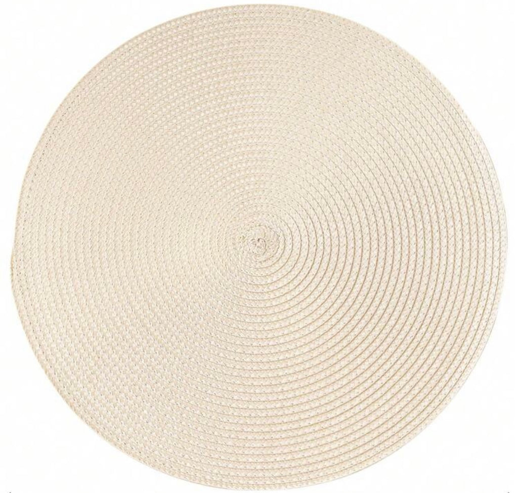 Tovaglietta sottopiatto tonda in paglia con nome multicolor