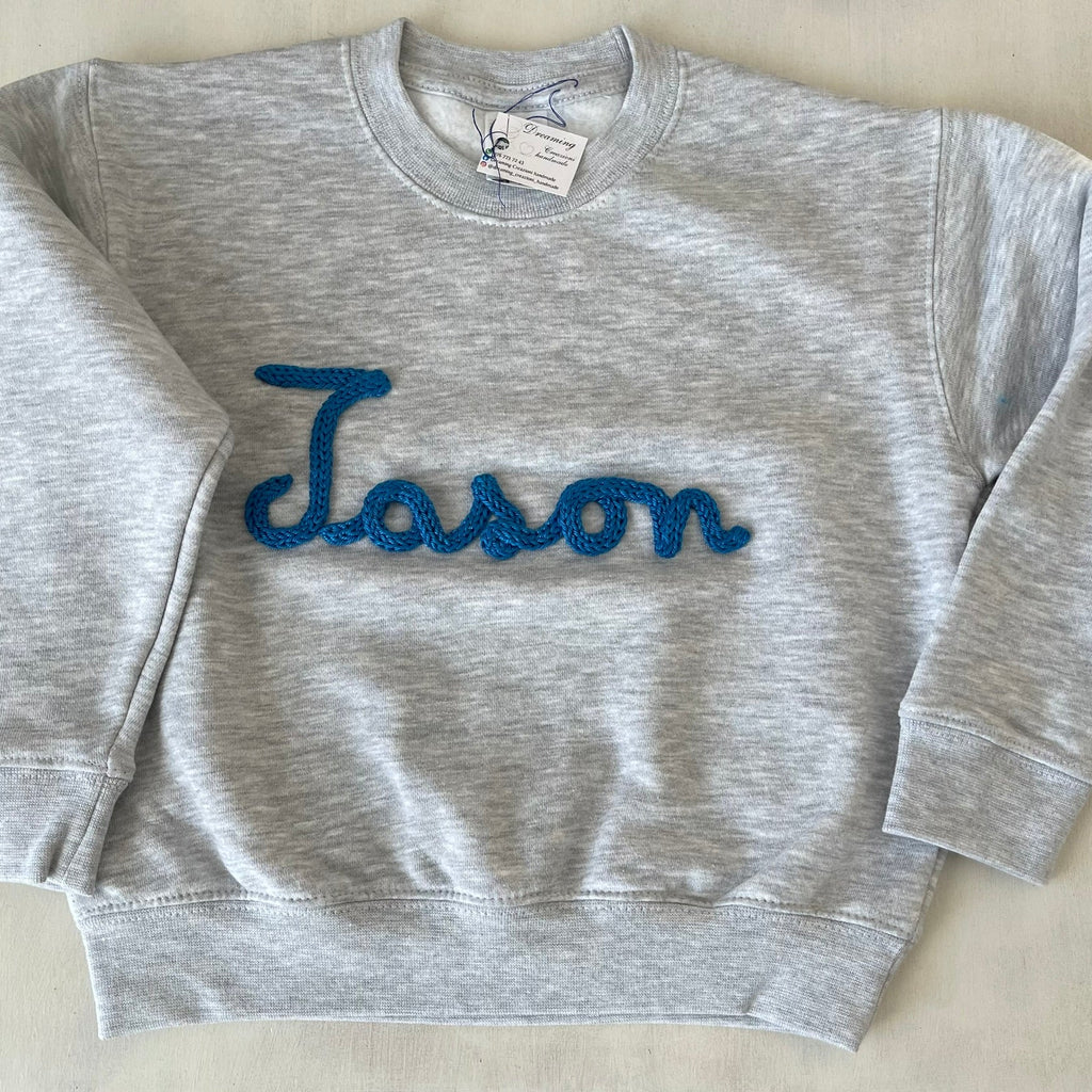 Personalizza: Felpa bambino con nome in tricotin