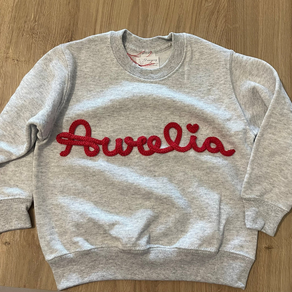 Personalizza: Felpa bambino con nome in tricotin