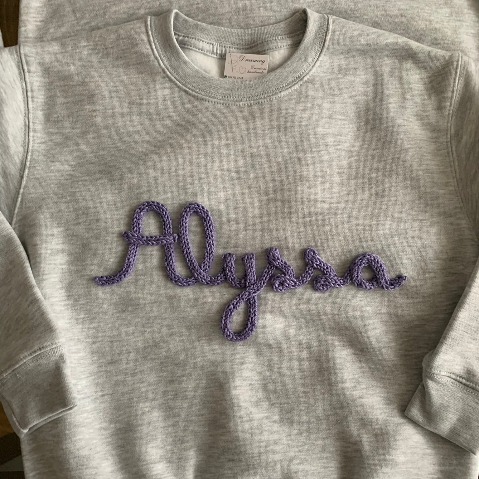 Personalizza: Felpa bambino con nome in tricotin