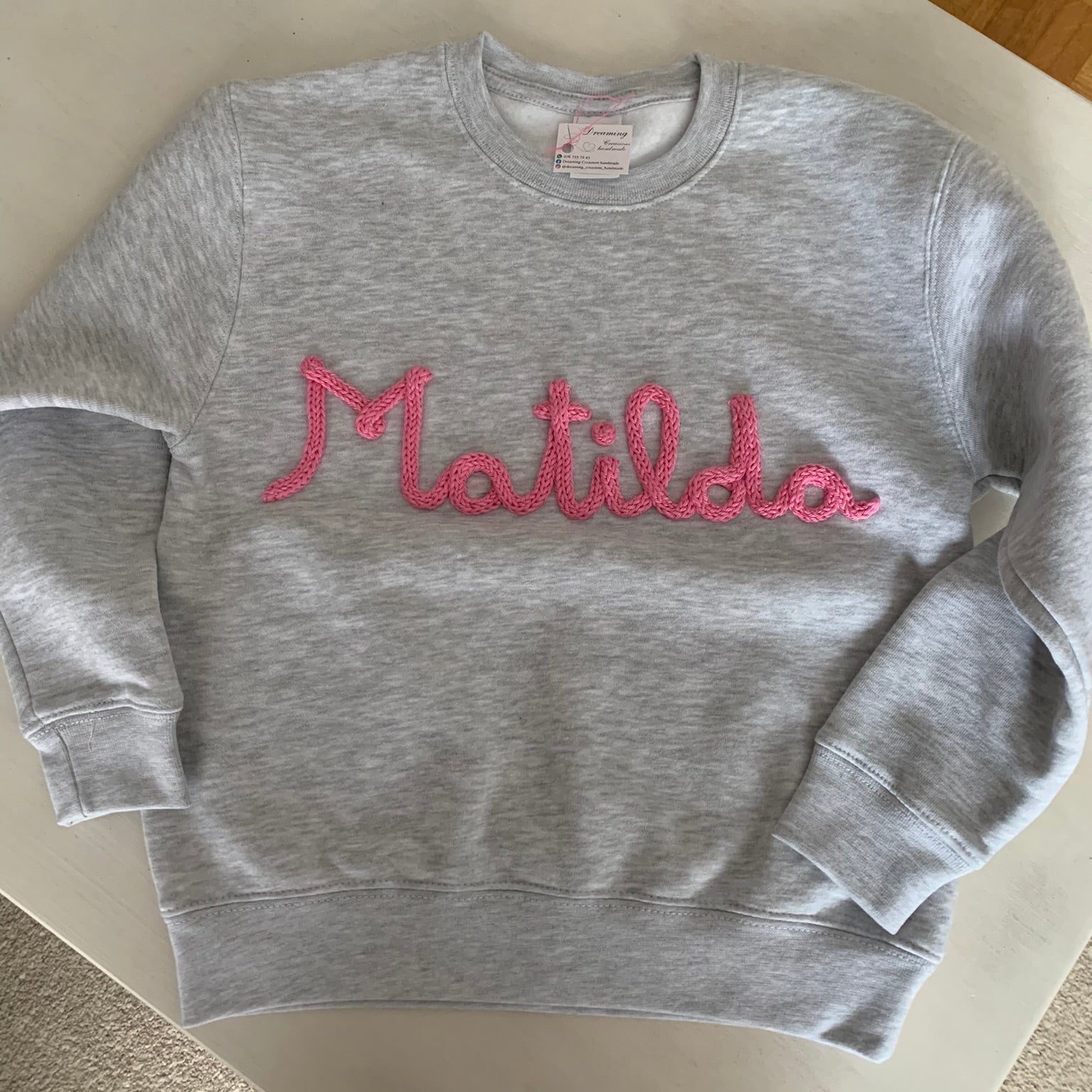 Personalizza: Felpa bambino con nome in tricotin