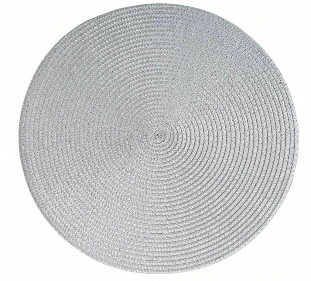 Tovaglietta sottopiatto tonda in paglia con nome multicolor