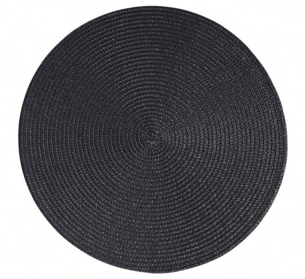 Tovaglietta sottopiatto tonda in paglia con nome multicolor