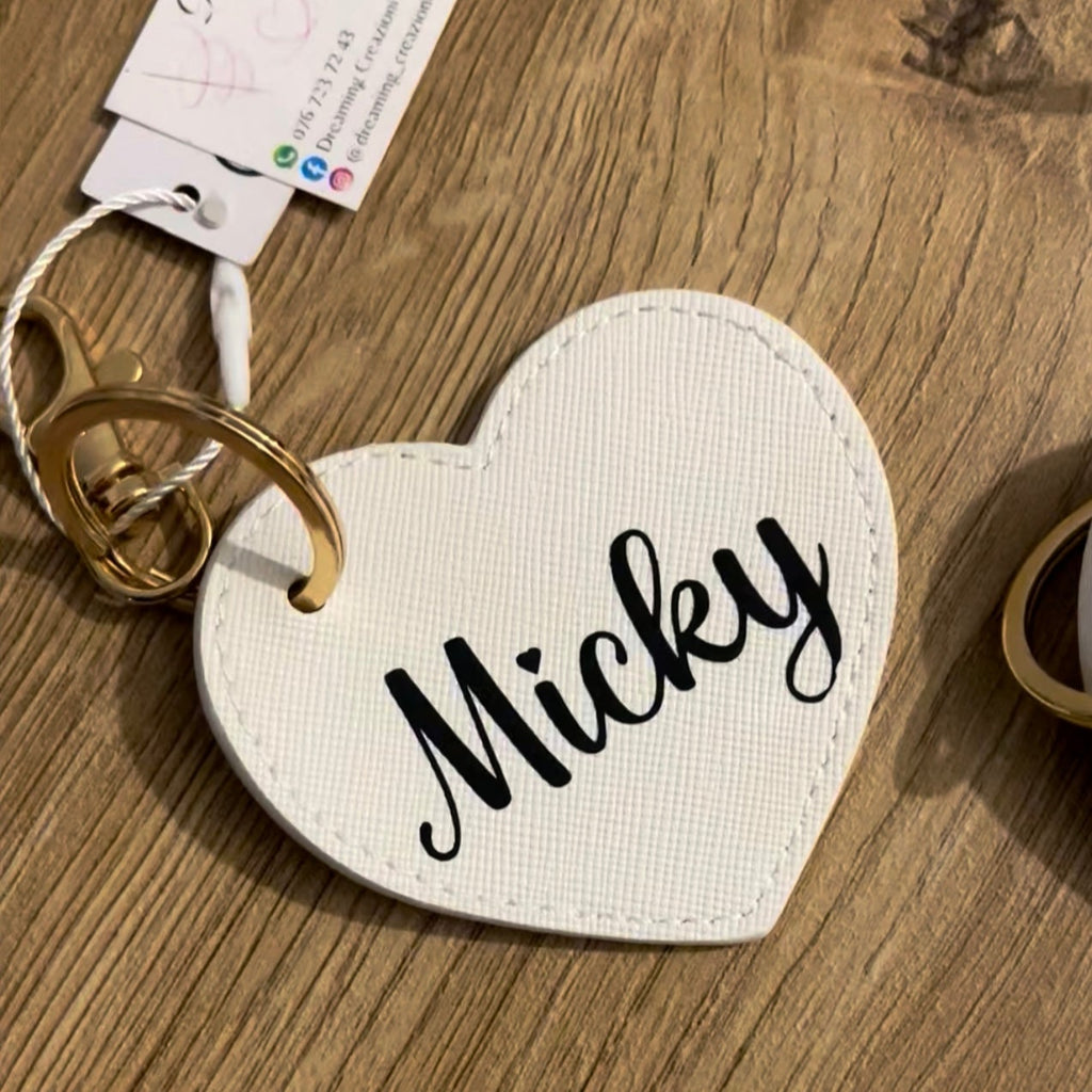 Portachiavi in similpelle cuore personalizzabile