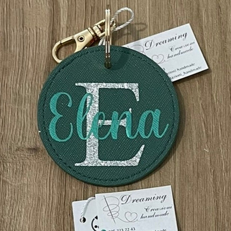 Portachiavi in similpelle tondo personalizzabile
