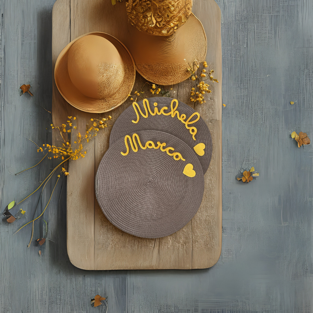 Tovaglietta sottopiatto tonda in paglia