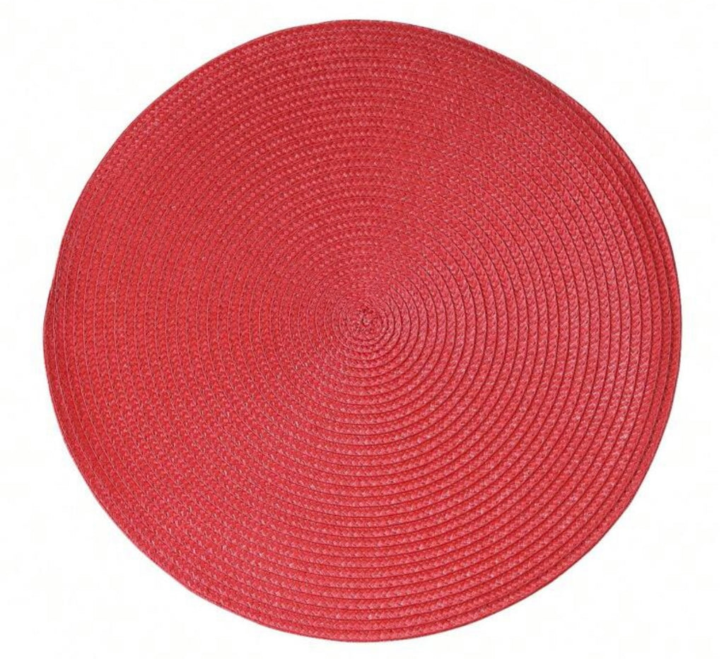 Tovaglietta sottopiatto tonda in paglia con nome multicolor