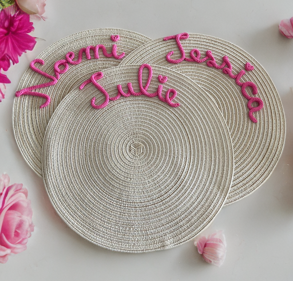 Tovaglietta sottopiatto tonda in cotone e poliestere