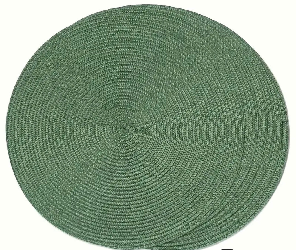 Tovaglietta sottopiatto tonda in paglia con nome multicolor