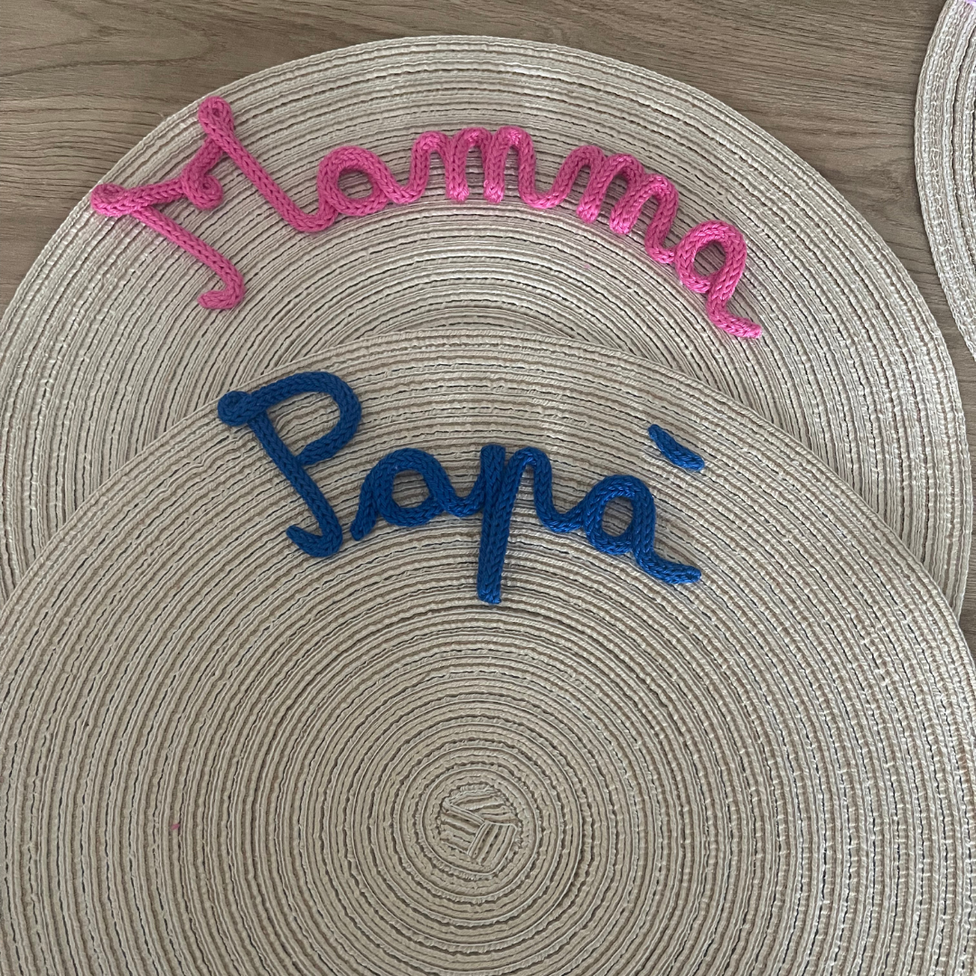 Tovaglietta sottopiatto tonda in cotone e poliestere