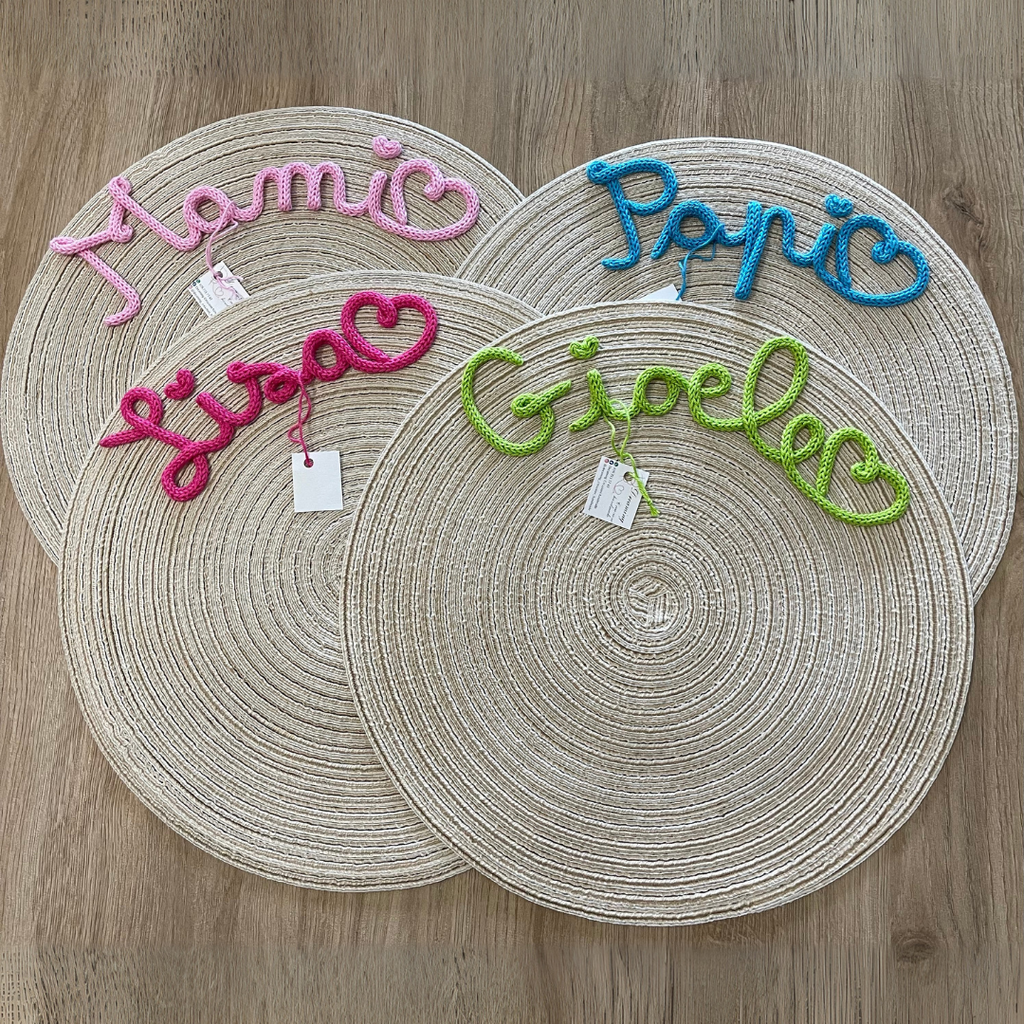 Tovaglietta sottopiatto tonda in cotone e poliestere